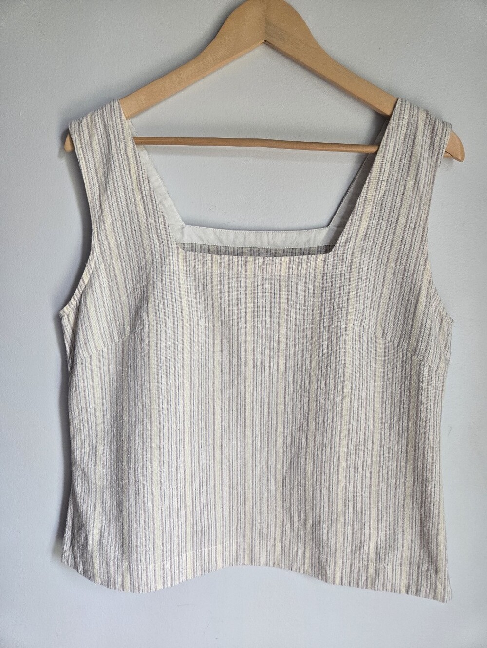 New The EARTH COLLEXTION Sleeveless Square-Neck Cotton & Silk Tank Top